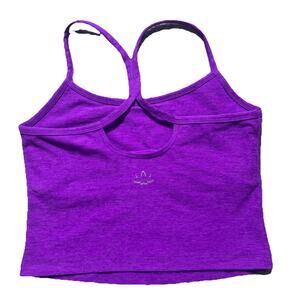 Beyond Yoga Purple Super Soft Sports Bra Racer Back Crop Tank Top XS Spacedye
